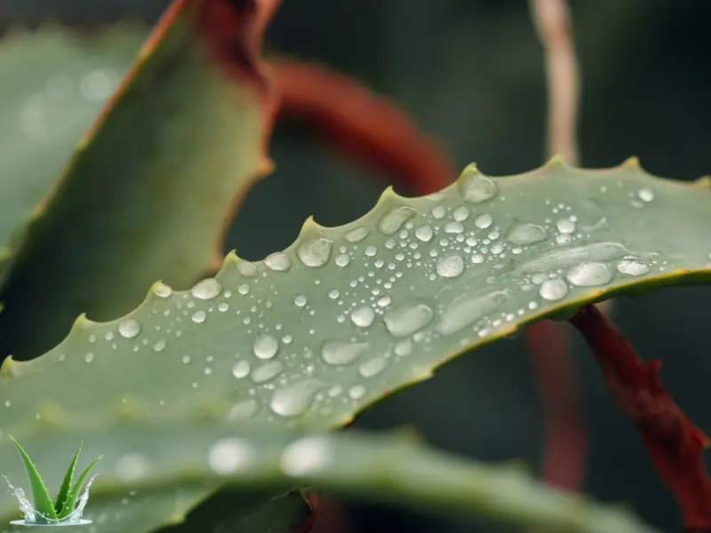 Fresh aloe vera plant with gel — Ayurvedic herb for soothing and healing skin