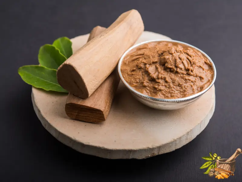 Sandalwood sticks and powder — Ayurvedic herb for cooling and brightening skin