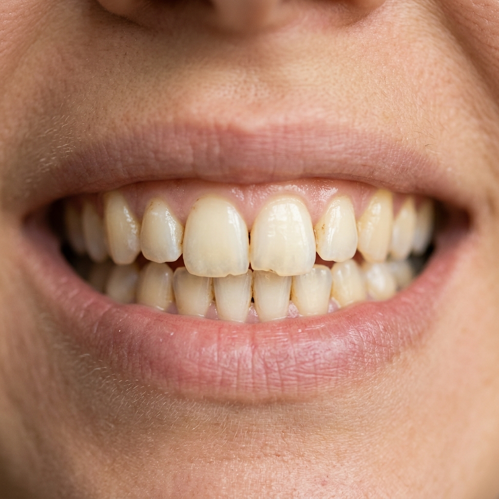 Teeth before using Crest 3D Whitestrips