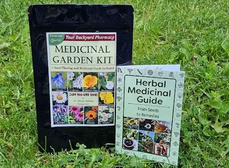 Medicinal herb garden seed kit with herbs and seed packets