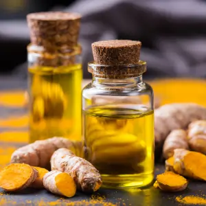 Turmeric root — Haridra — a lekhana and kanti-vardhana herb in Ayurvedic skincare